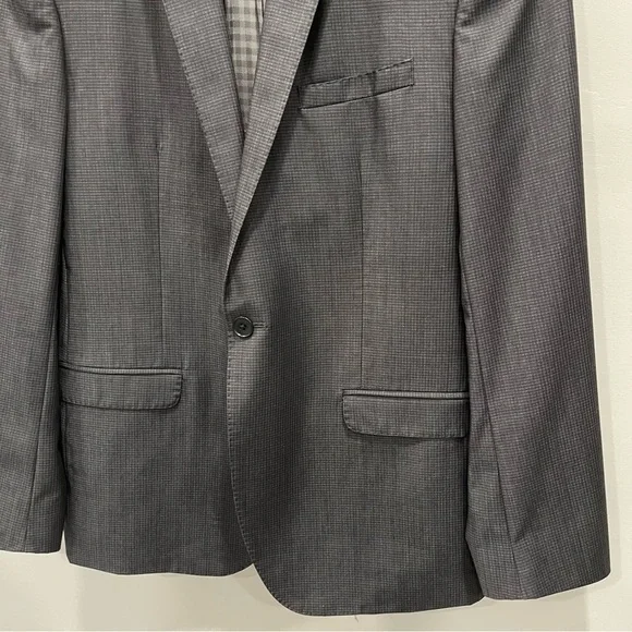Ben Sherman Camden Tailored Skinny Fit Grey Wool Blazer Jacket Suiting 40R